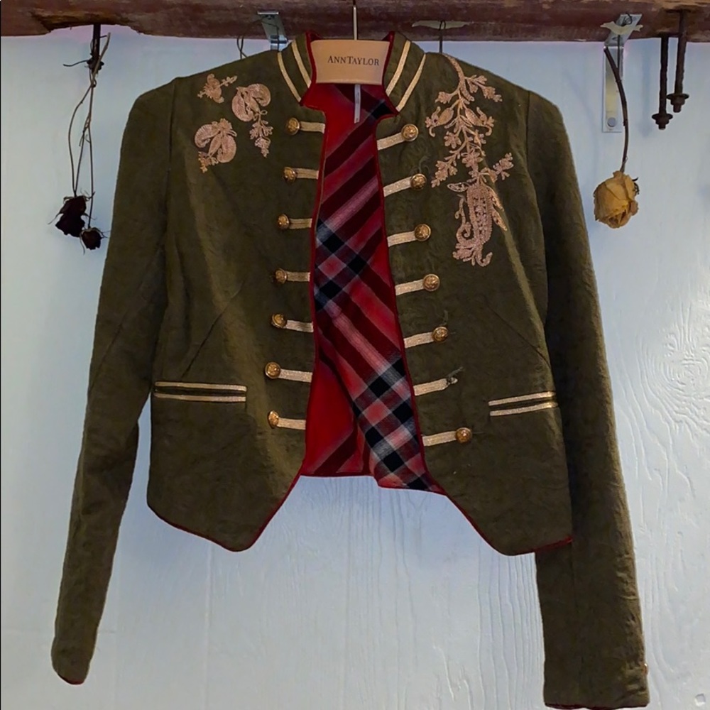 Military-inspired green free people jacket